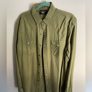 RRL Buffalo Western Shirt in Olive *large*